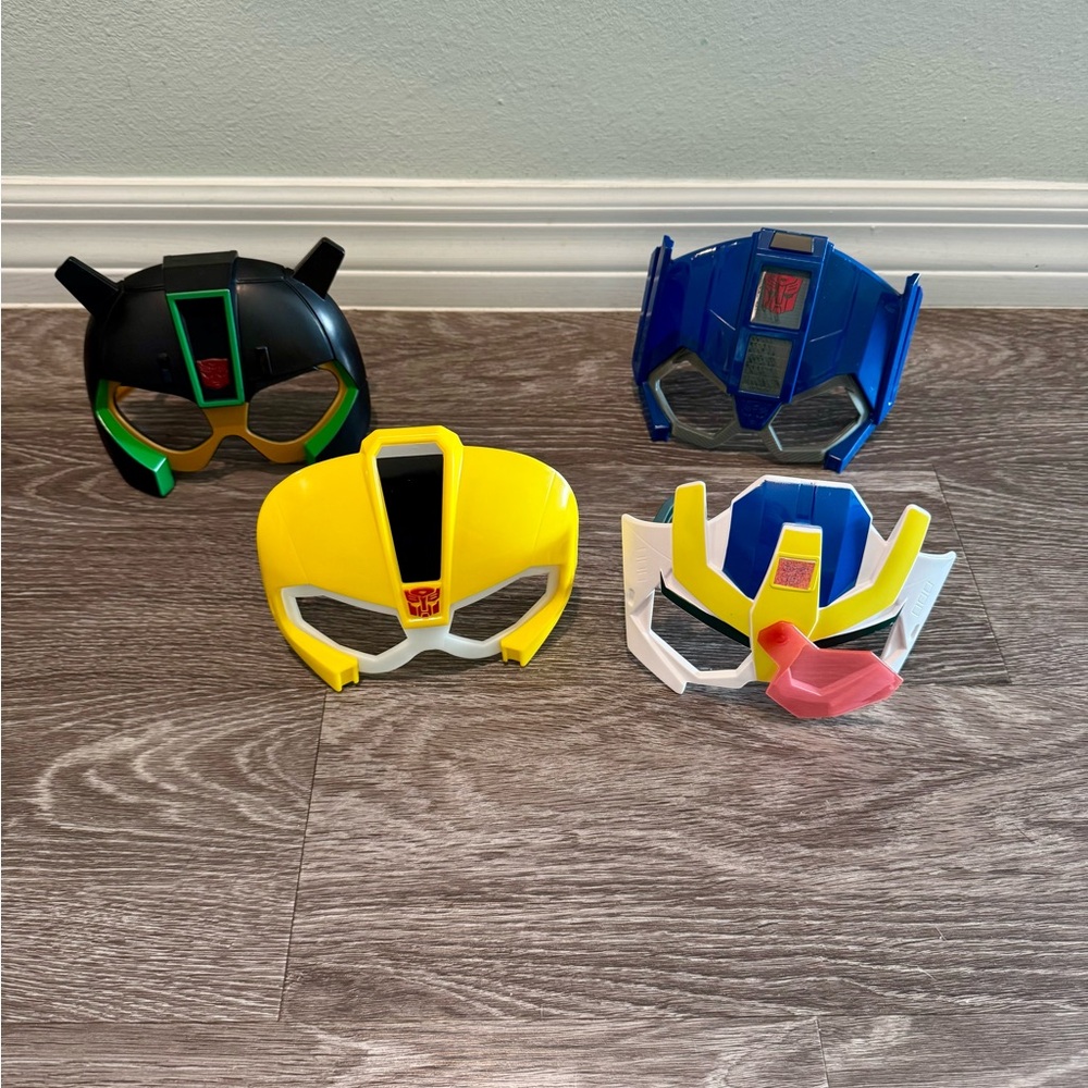 McDonald’s Transformers Robots in Disguise Set of 4 Masks from 2016 Happy Meal.